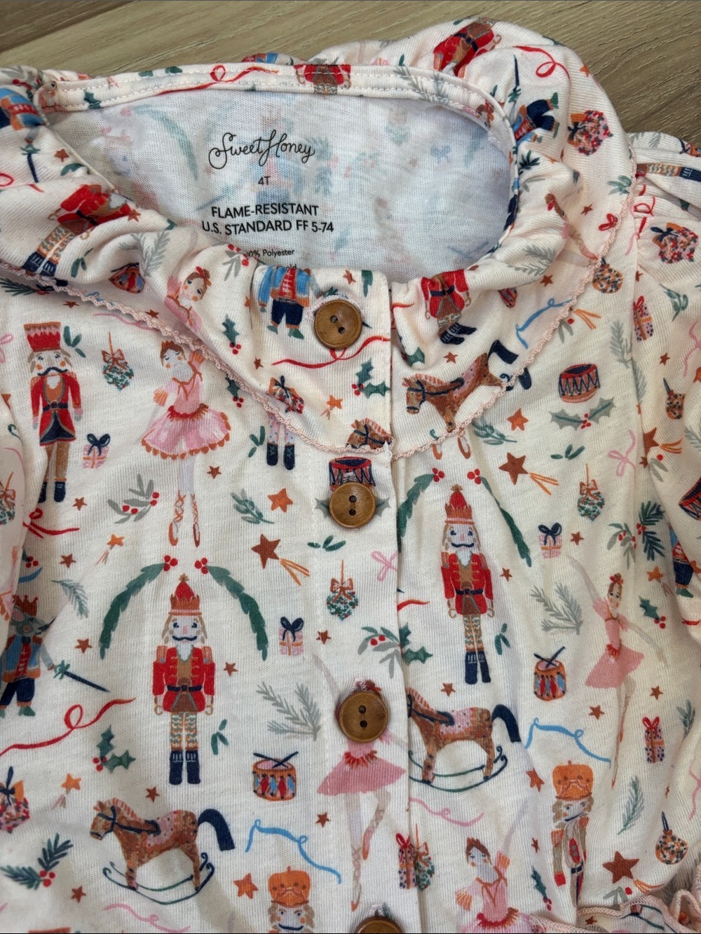 Sweet Honey Pajama set with nutcracker ballet inspired print - Size 4T - Picture 4 of 8